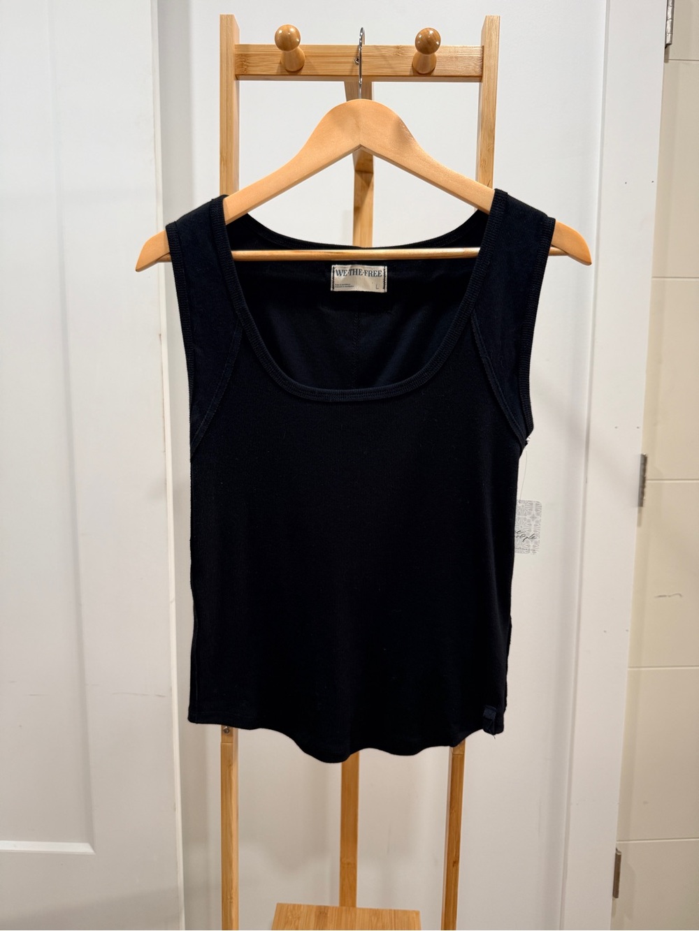 We The Free Black Scoop Neck Ribbed Tank
